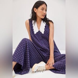 Anthropologie Maeve Wide-Leg Jumpsuit in Navy